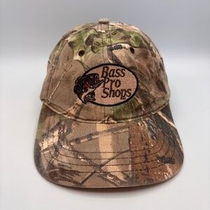 Vintage Bass Pro Shops Fish Hunting Camo Pattern Retro Hat Size 2XL